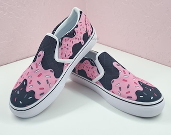 Tropfende Eiscreme Streusel Slip-on Schuhe, Kawaii Goth Alternative Style
