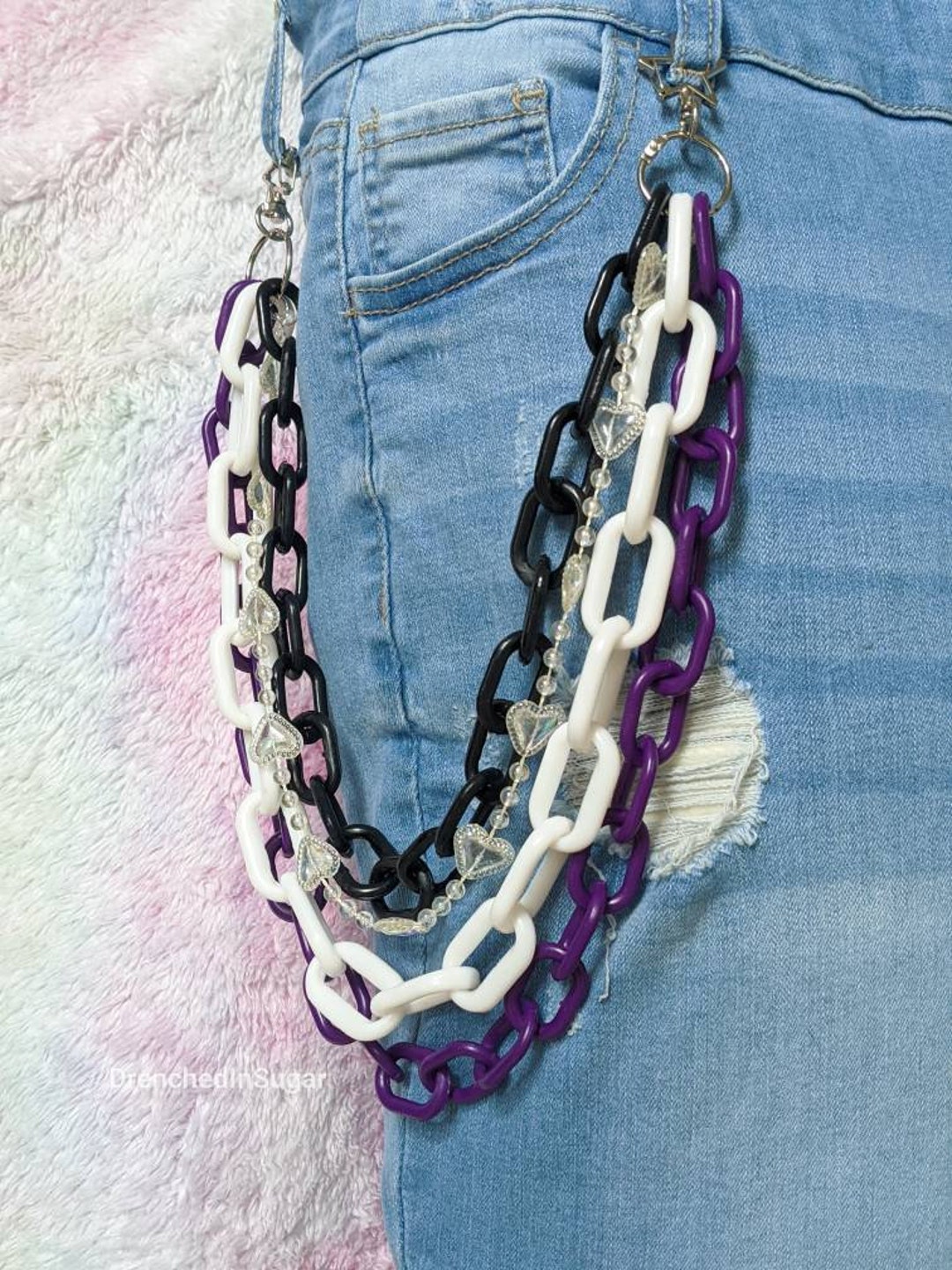 Colorful Layered Pants Chain, Cute Wallet Chain, Rainbow Pride Color