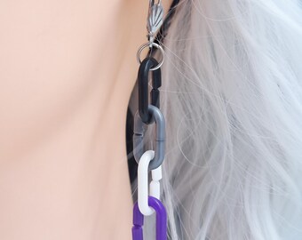 Kawaii Bunte Plastikketten-Glieder Ohrringe, Asexual Pride Flagge Farben