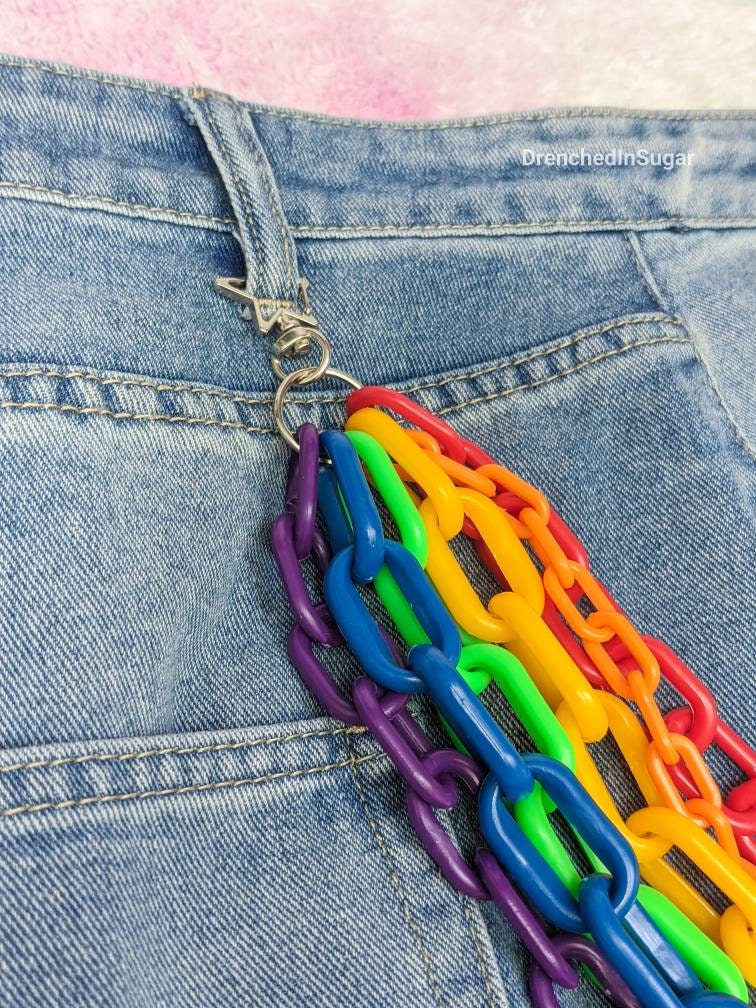 Metal Keychain Pants Belt, Key Chain Pants Rainbow