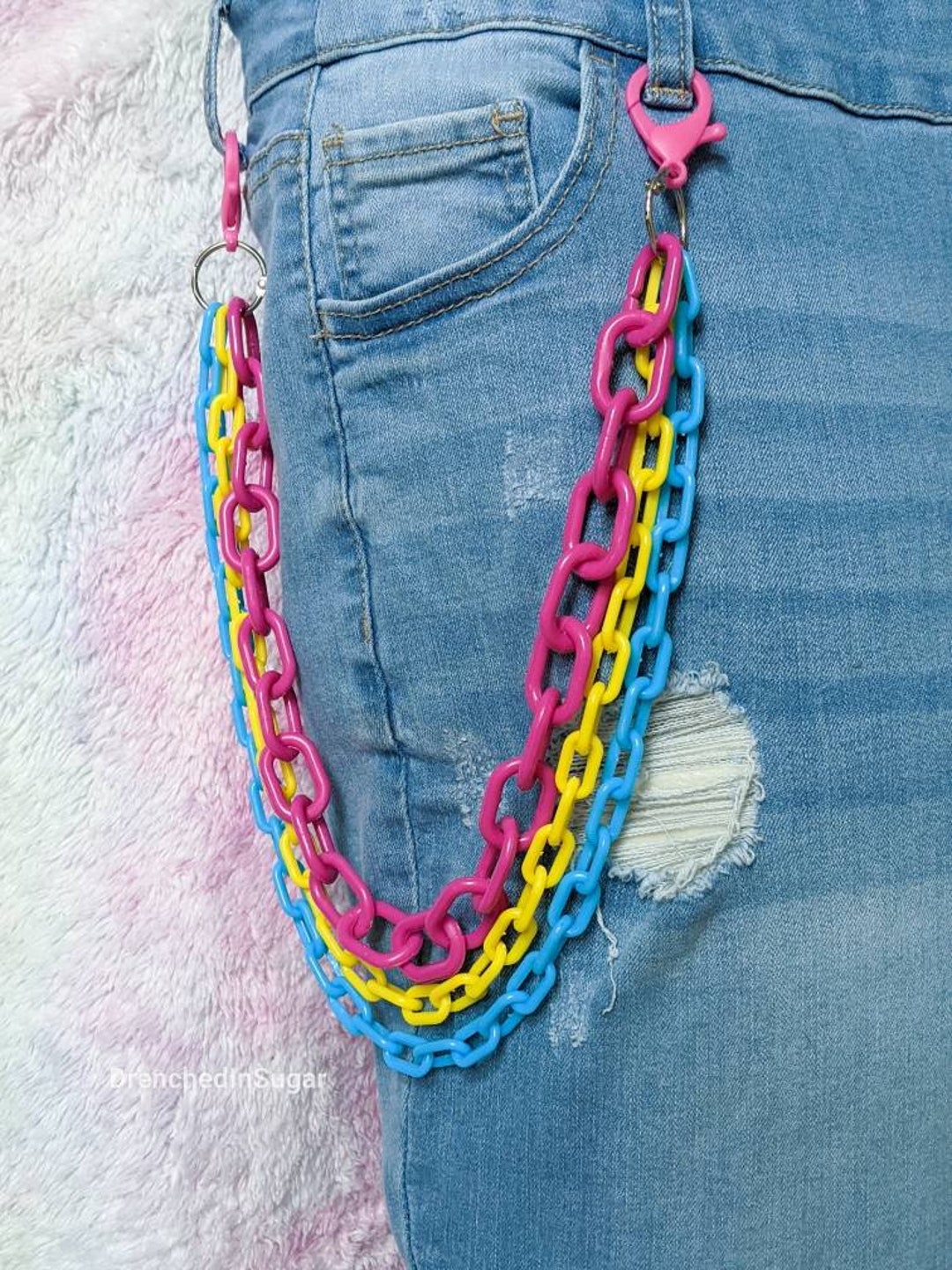 Rainbow Layered Pants Chain Cute Wallet Chain Rainbow Pride - Etsy