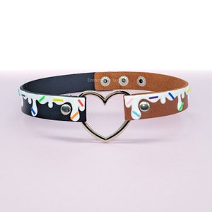 Collier tour de cou de pépites colorées, collier goutte à goutte de pépites arc-en-ciel, collier de coeur de fierté, tour de cou de collier de fierté de progrès