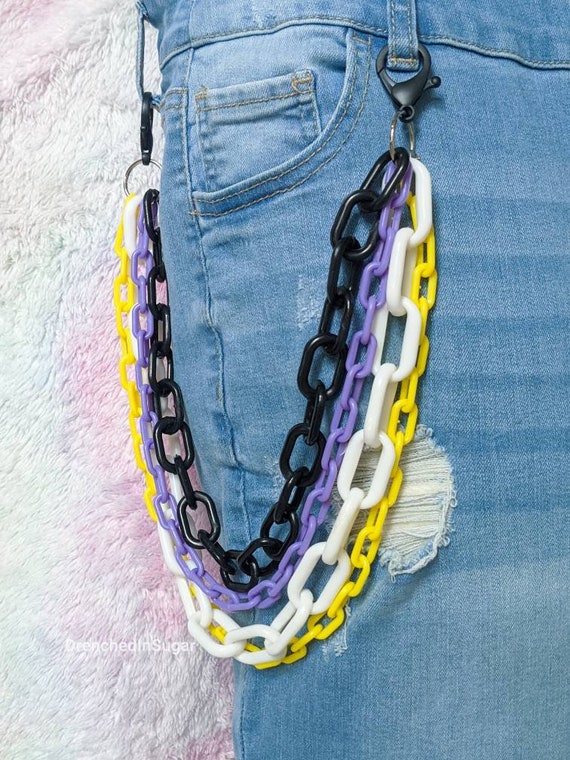 Colorful Layered Pants Chain Cute Wallet Chain Rainbow Pride - Etsy