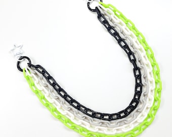 Bunt geschichtete Clip-On Kunststoff Kette, Kawaii Brieftasche Kette, Agender Pride Flagge Farben Hosen Schlüsselbund