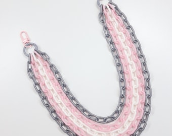 Bunt geschichtete Kunststoff Clip-On Kette, Demigirl Pride Flagge Farben Brieftasche Kette, Hosen Schlüsselbund