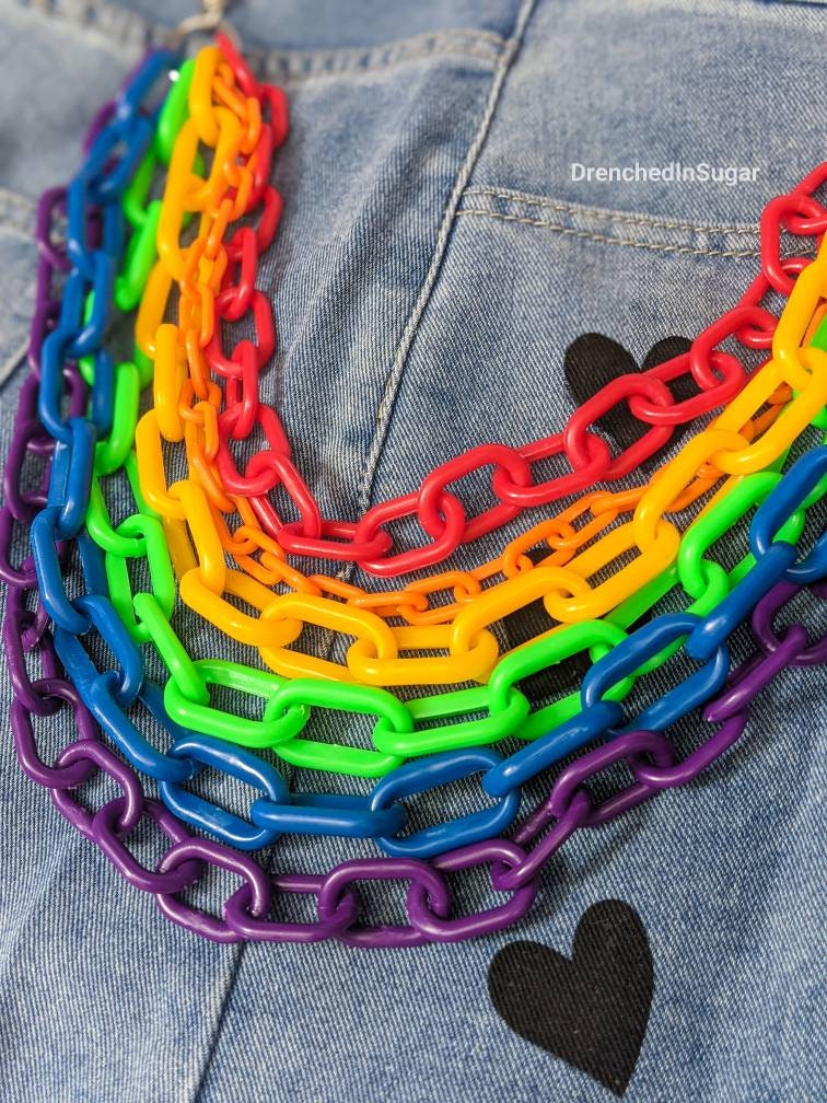 Metal Keychain Pants Belt, Key Chain Pants Rainbow