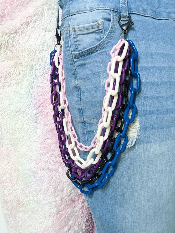 Colorful Layered Pants Chain Cute Wallet Chain Rainbow Pride - Etsy