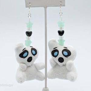Cute Ghost Plush Earrings w/ Glow in the Dark Beads