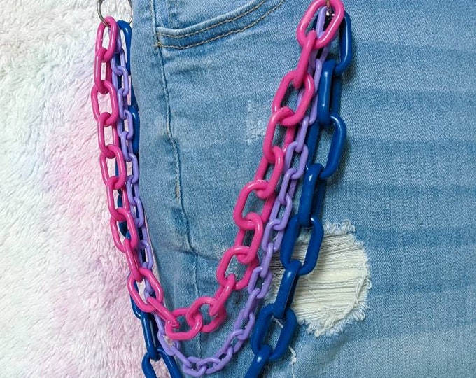 Rainbow Layered Pants Chain, Cute Wallet Chain, Rainbow Pride Color