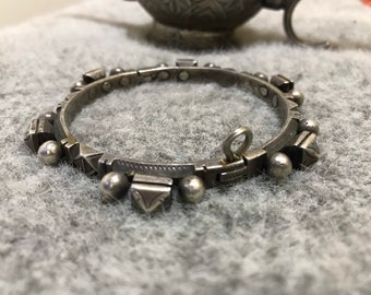 2 38 inches diameter silver SaharanTuareg Goulimime clasp bracelet with knobs Moroccan Jewelry