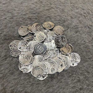 Marocco- 50 monete d'argento marocchine molto antiche, monete d'argento berbere antiche, monete d'argento per collane, gioielli marocchini