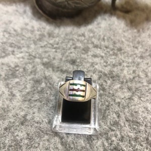 Antique Silver Berber Ring From Morocco,Enamel Berber Ring,Moroccan Jewelry,Size US: 7 1/4