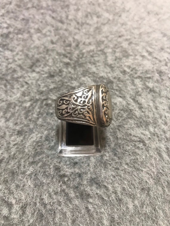 Antique Solid Large Silver Ring From Morocco,Berb… - image 4