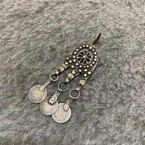 Morocco- Old Berber Silver Pendant With Silver Coins, Handmade Berber Pendant, Berber Amulet, Moroccan Jewelry