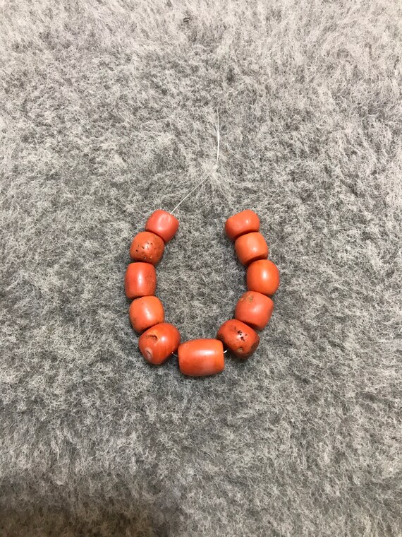 Set Of 11 Rare Old Natural Coral Beads From MoroccoAntique Etsy