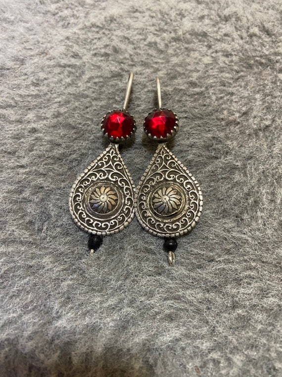 Morocco Antique Berber Silver Earrings Handmade Berber Earrings