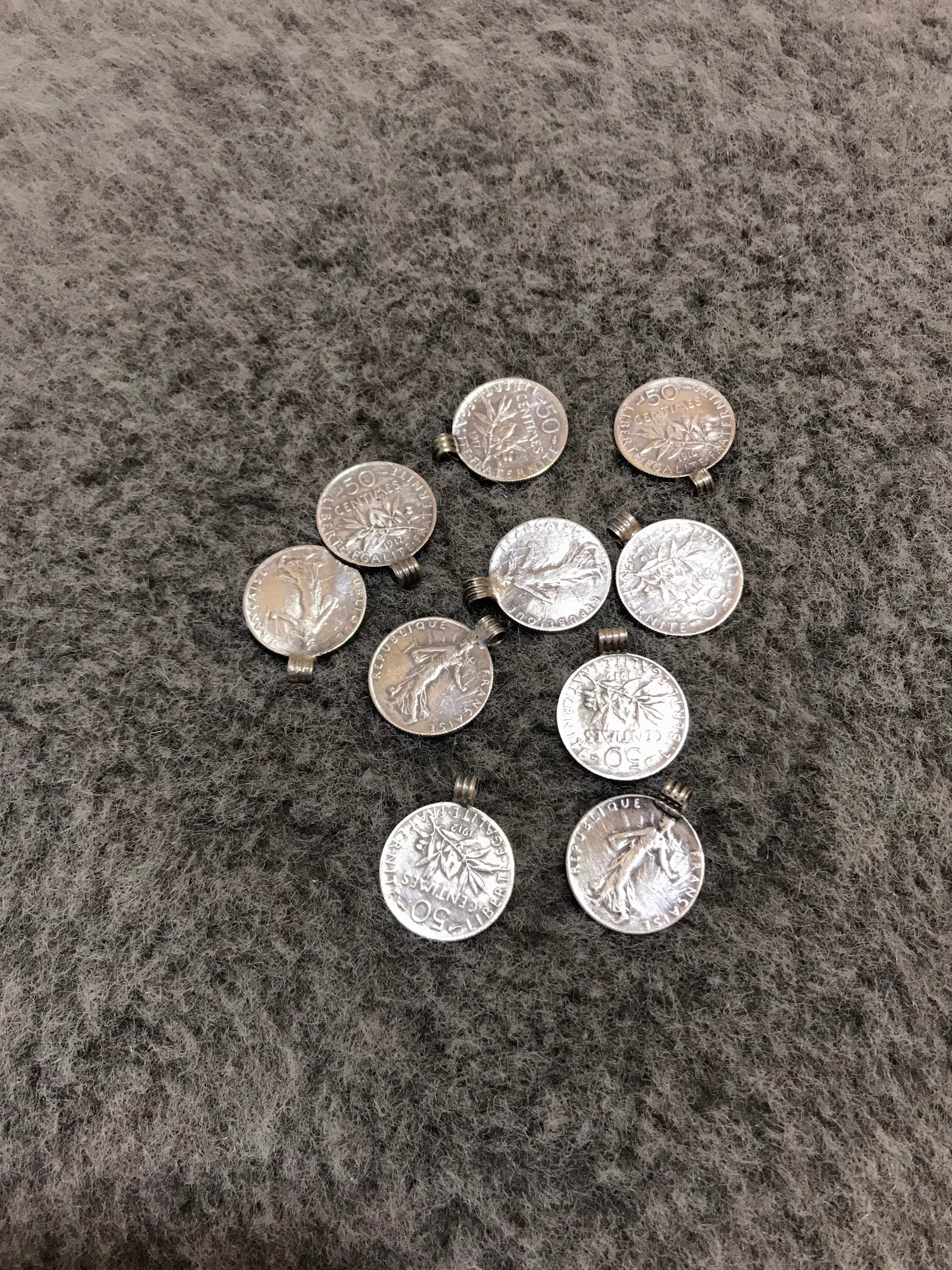 Set of 10 Antique/old Small Silver Coins From Franceold Small Etsy UK