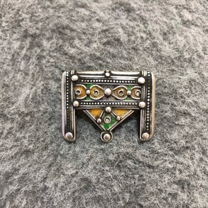 Old Silver Berber Hirz From Morocco,Antique Berber Amulet,Enamel Berber Pendant,Moroccan Jewelry