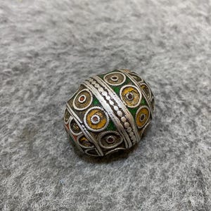 Antique Berber Silver Pendant ( Tagmout ) With Enamel From Morocco,Egg Berber Pendant,Enamel Pendant,Moroccan Jewelry
