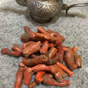 Rojo Marroquí Natural Coral Abalorios,Berber Coral,Red Coral Para Collares,Berber Abalorios,Joyería Marroquí,120gramos