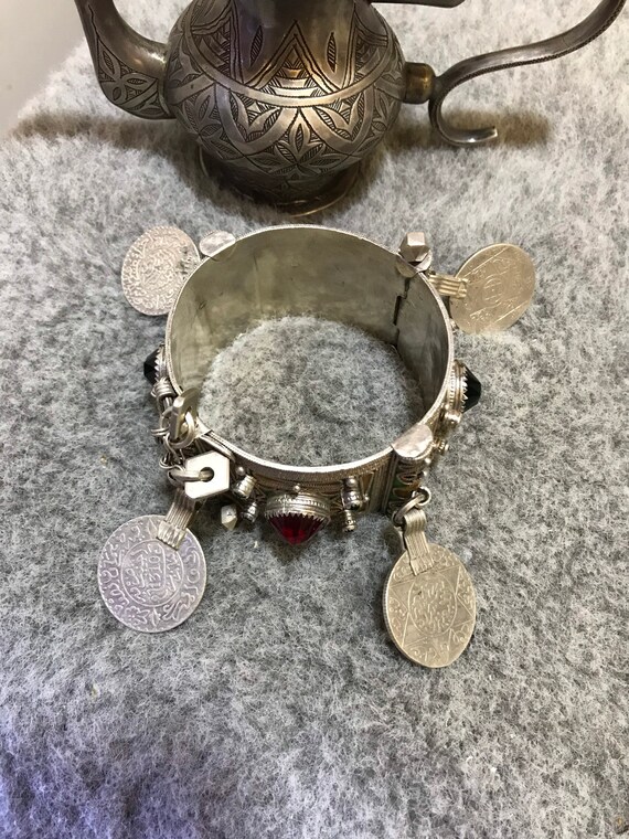 Antique Berber Silver Bracelet From Morocco,Berbe… - image 5