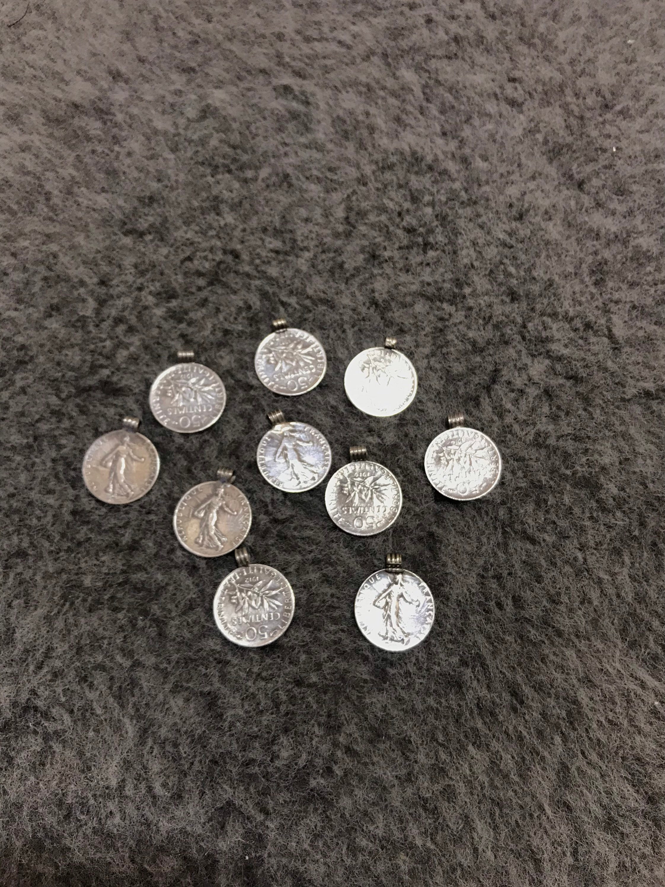 Set of 10 Antique/old Small Silver Coins From Franceold Small Etsy UK