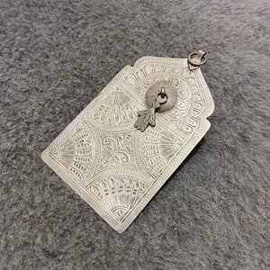 Large Rare Silver Berber Door Pendant From Morocco,Handmade Berber Pendant,Moroccan Jewelry