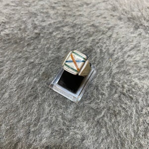 Antique Silver Berber Ring From Morocco,Enamel Berber Ring,Moroccan Jewelry,Size US: 8 1/4