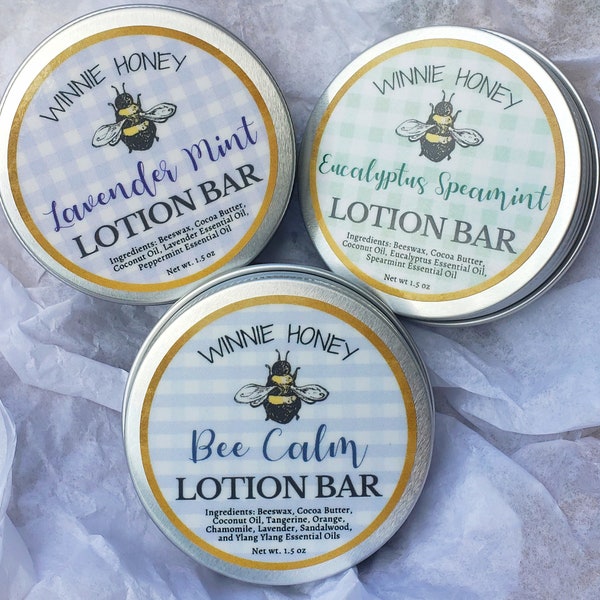 DOWNTIME Lotion Bar Set | 3 Lotion Bars | Beeswax | Set of 3 | You Pick | Solid Lotion | Friend | Gift for Her | Mom