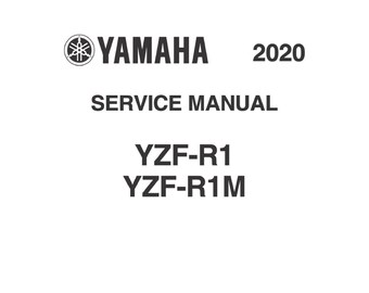 Yamaha Yzf-R1 Yzf-R1m 2020 Service Manual Reprinted Comb Bound