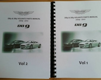 Aston Martin Db9 und Db9 Volante Teile Handbuch Reprinted A4 Comb Bound 04 - 12