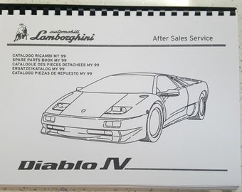 Lamborghini Diablo Sv Parts Manual 1999 Onwards Reprinted