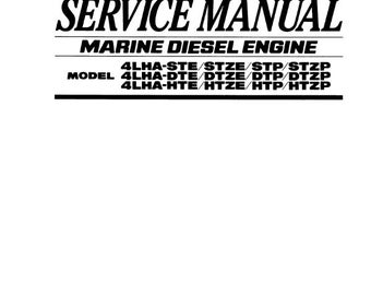 Yanmar 4Lha Ste Dte Hte Marine Engine Service Manual Reprinted