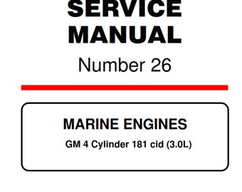 Mercury MerCruiser No 26 - GM 4 Cylinder 181 cid (3.0L) - Werkstatt-Service Reparatur-Handbuch