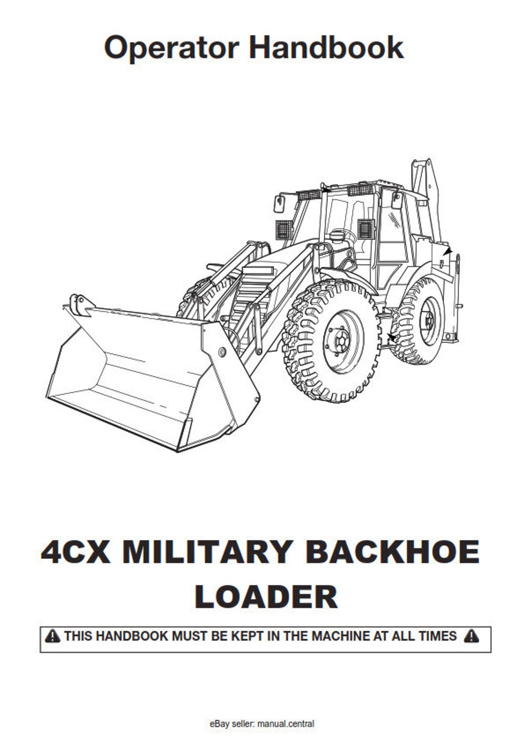 Jcb 4cx Backhoe Loader Operator Manual Mar 96 Edition Reprinted Etsy UK