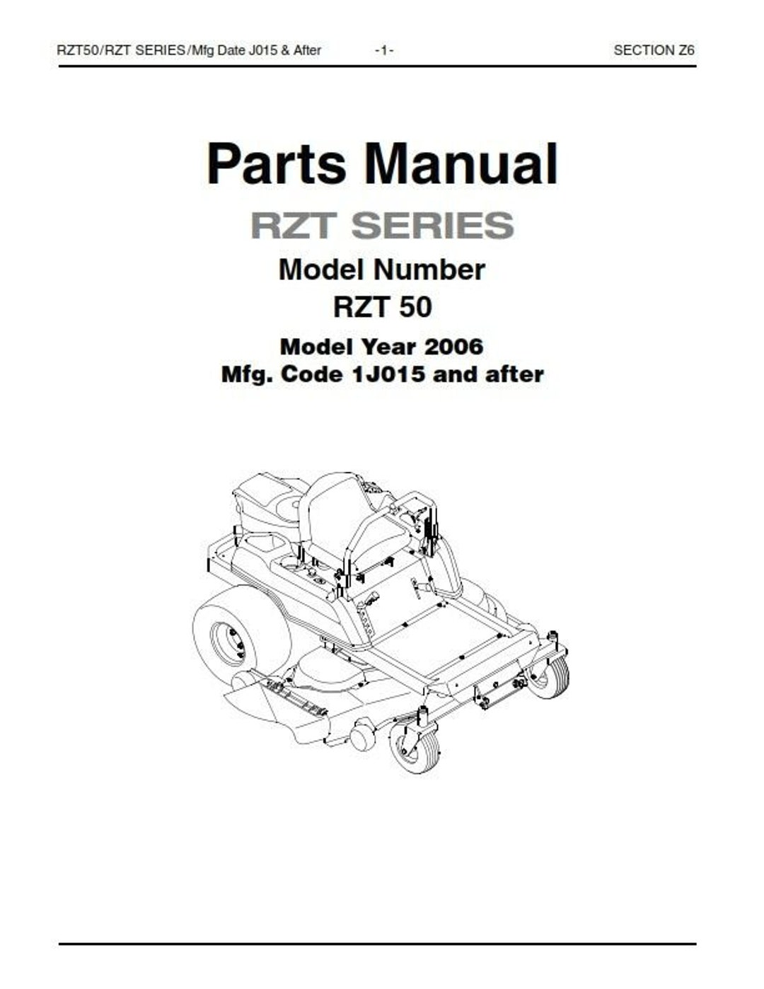 2006 cub cadet rzt 50 hot sale