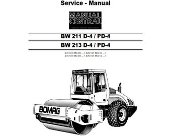 Bomag Bw 211 213 D-4 Pd-4 Service Werkstatt Reparaturanleitung Reprint Ausgabe 03/2007
