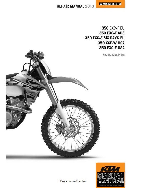 Ktm 2013 350 Exc-f Xcf-w Workshop Repair Service Manual - Etsy Canada