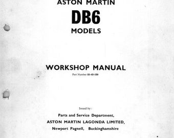 Aston Martin Db6 Werkstatt-Handbuch Reprinted Comb Bound