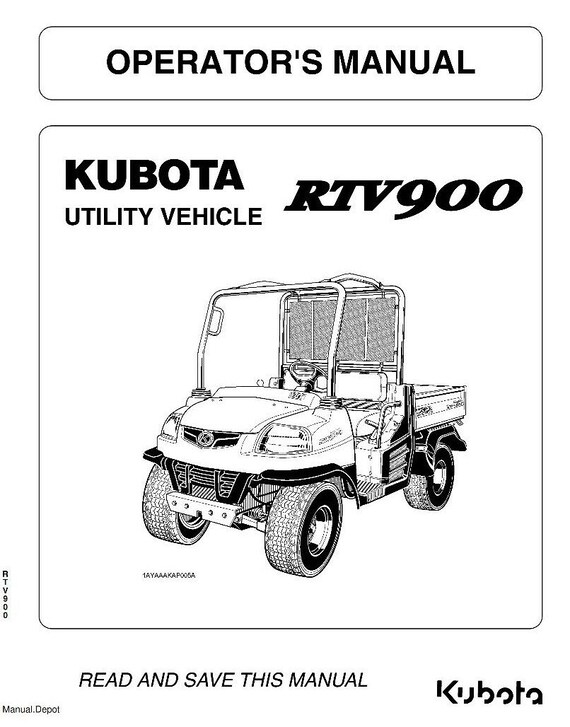 Kubota Utility Vehicle Rtv900 Operator Manual Reprinted 2009 Etsy