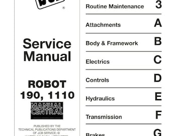 Jcb Roboter 190 1110 Service Werkstatt Reparatur Handbuch9803/8530 Ausgabe 8 2004