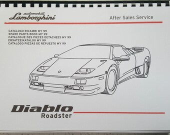 Lamborghini Diablo Roadster Teile Handbuch ab 1999 Reprinted