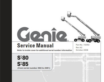 Genie S-80 S-85 Service Werkstatt Reparatur Handbuch Neu gedruckt Ausgabe Februar 2001