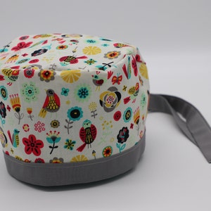Birds & Flowers Nurse Scrub Cap