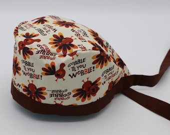 Thanksgiving Turkey Nurse Scrub Cap