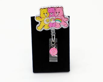 Care Bear Glitter Badge Reel, Nurse RN ID Holder