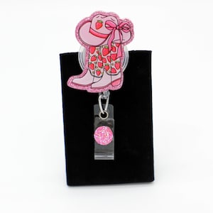 Pink Cowgirl Boot Abzeichen Reel, Erdbeere Abzeichen Reel, Krankenschwester Abzeichen Reel, RN Abzeichen Reel, Country Girl Abzeichen Reel, Arbeit Abzeichen Reel