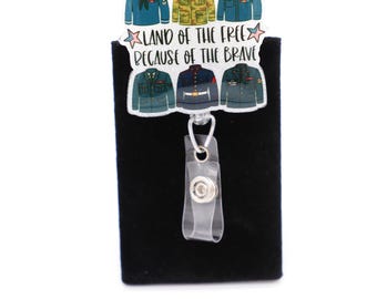Porta-insignias Tierra de los Libres Gracias a los Valientes, Porta-insignias Patriótico, Porta-insignias Veteranos, Porta-insignias Día de los Caídos