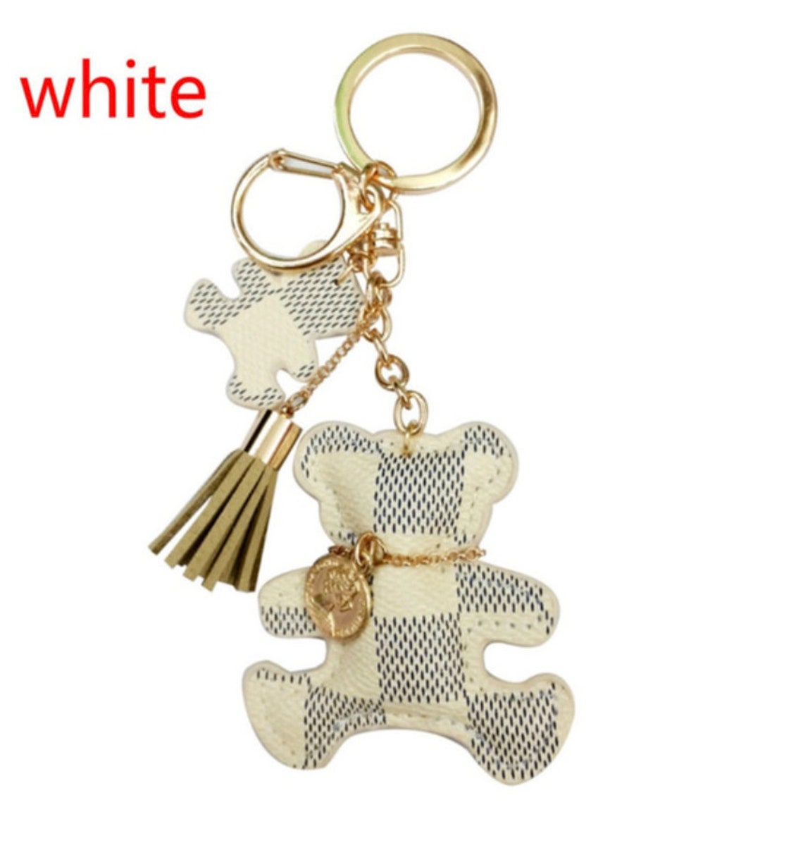 BRAND NEW Checkered Teddy Bear Keychains Etsy