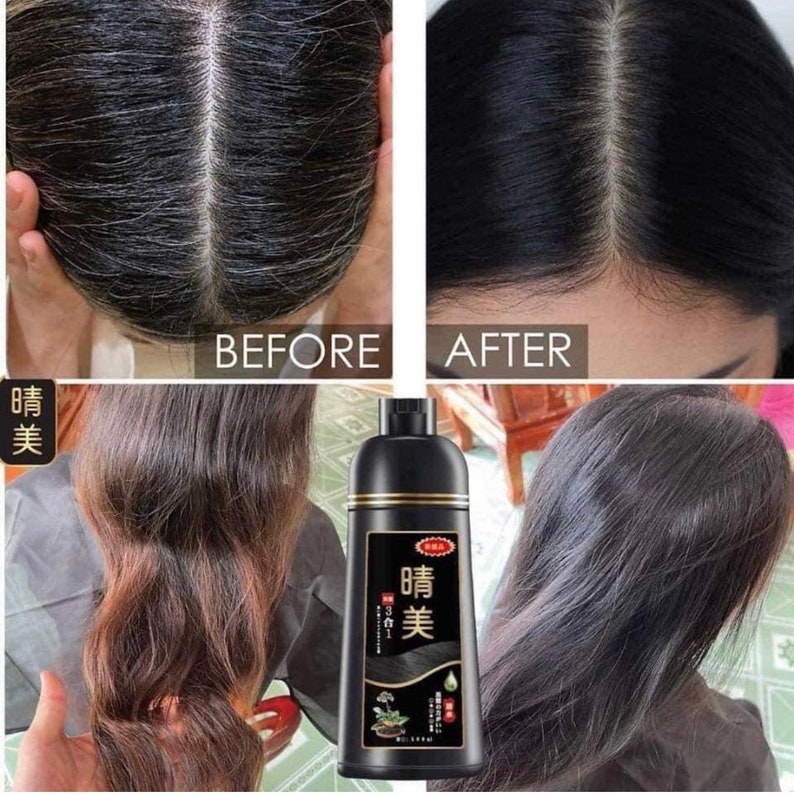 KOMI Shampoo Hair Dye for Gray Hair Dầu Gội Phủ Bạc BLACK Etsy